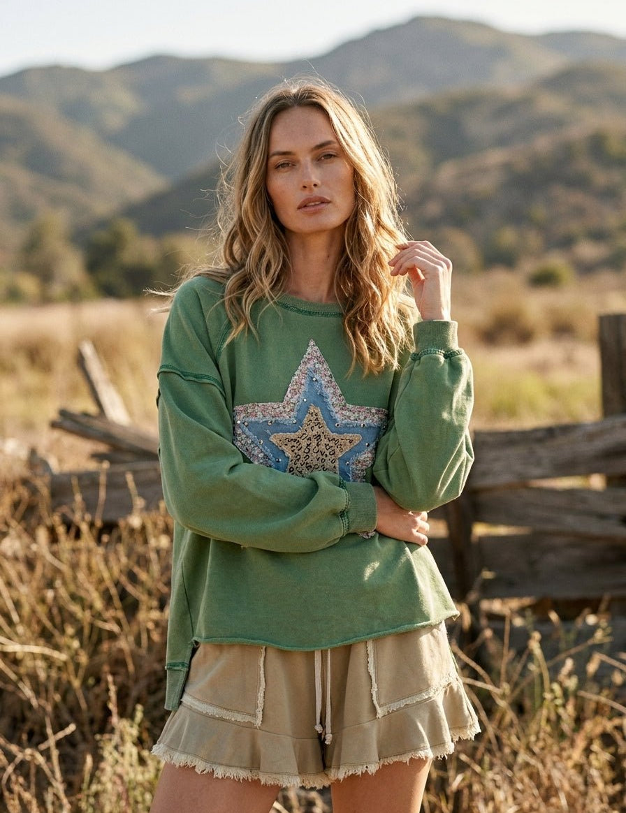 Desert Star Washed Terry Pullover - Westly