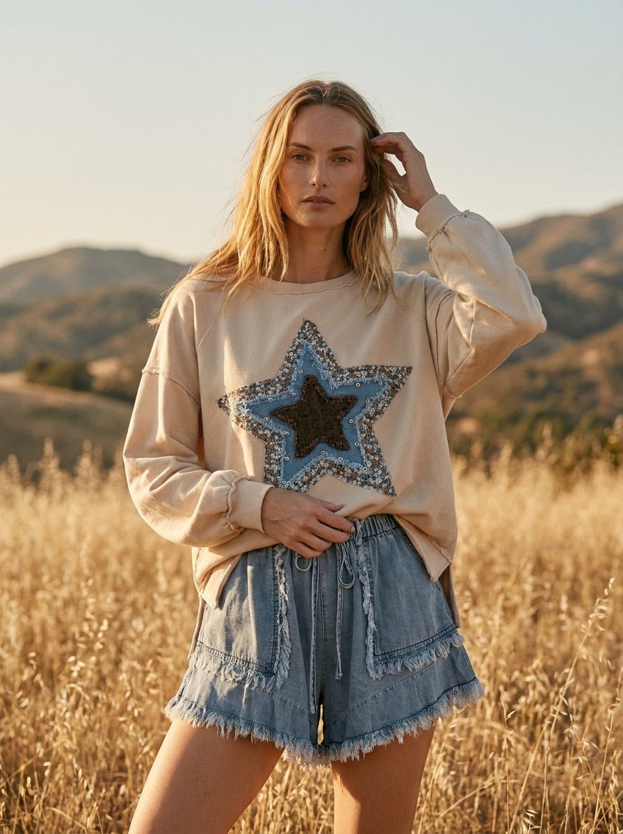 Desert Star Washed Terry Pullover - Westly