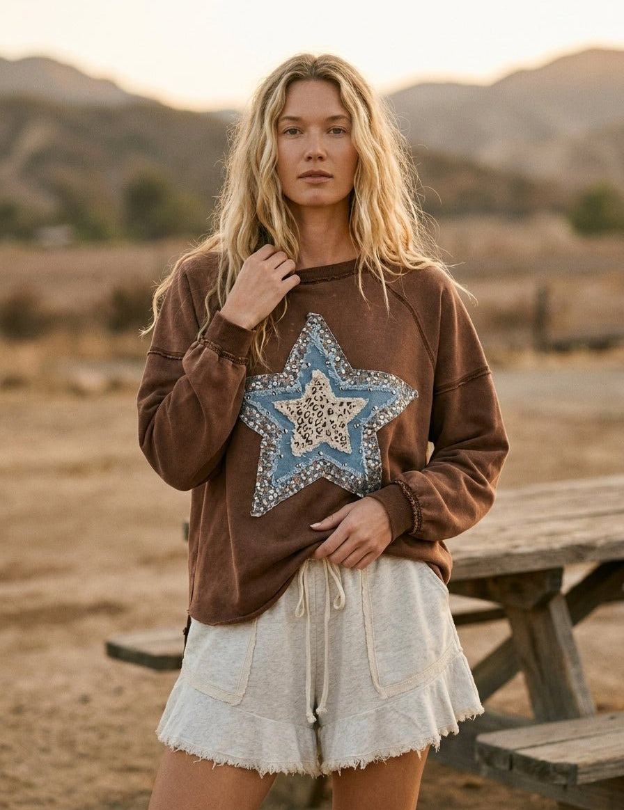 Desert Star Washed Terry Pullover - Westly