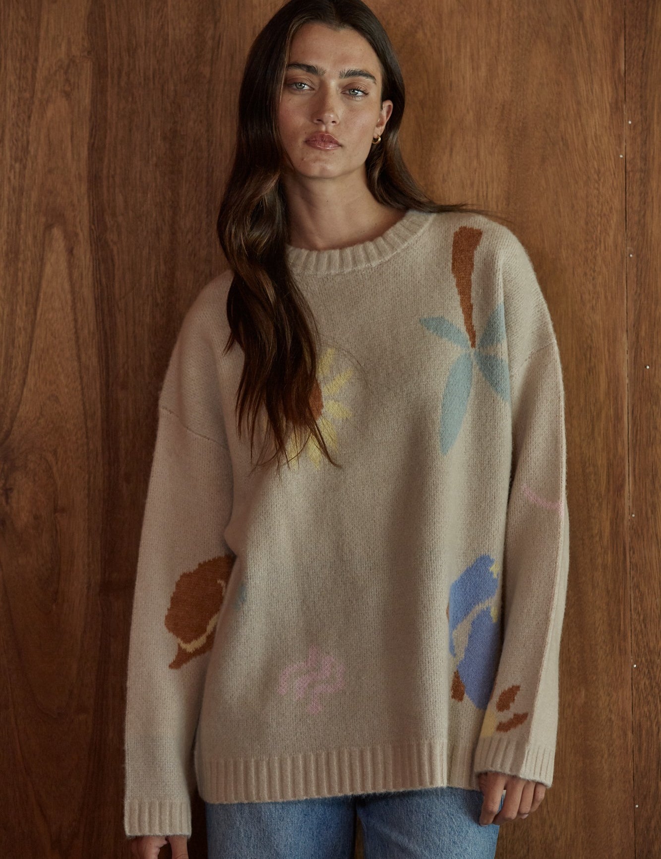 Desert Study Motif Knit Sweater in Natural Multi - product photo 1