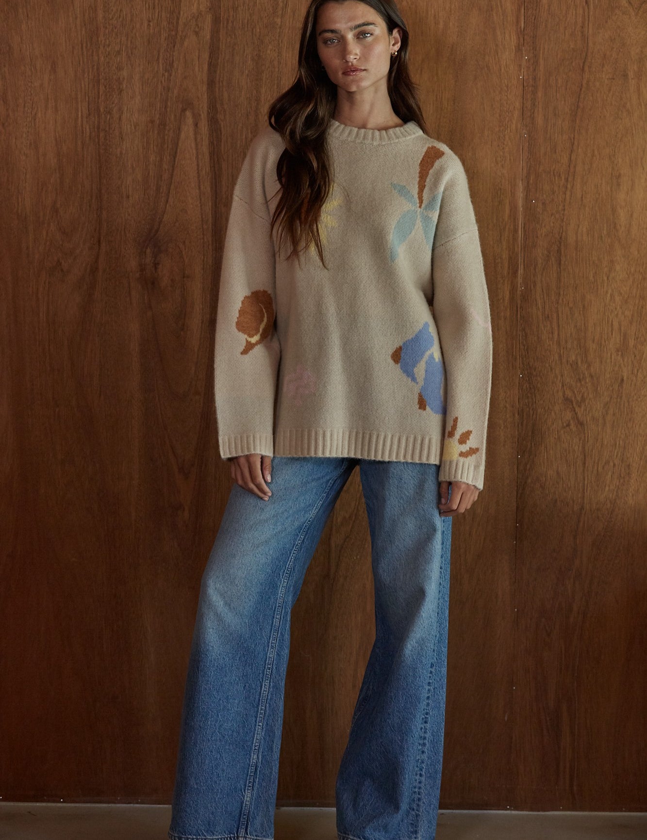Desert Study Motif Knit Sweater in Natural Multi - product photo 2