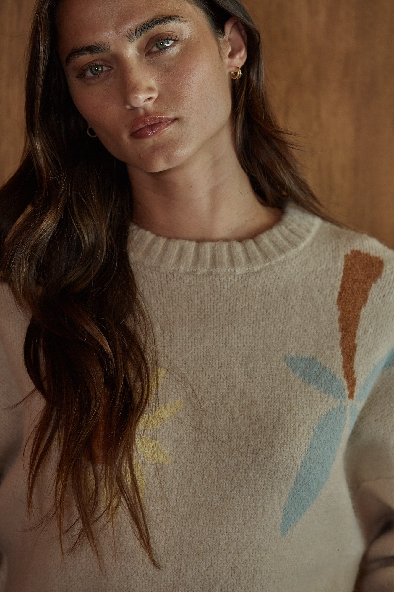 Desert Study Motif Knit Sweater in Natural Multi - product photo 3