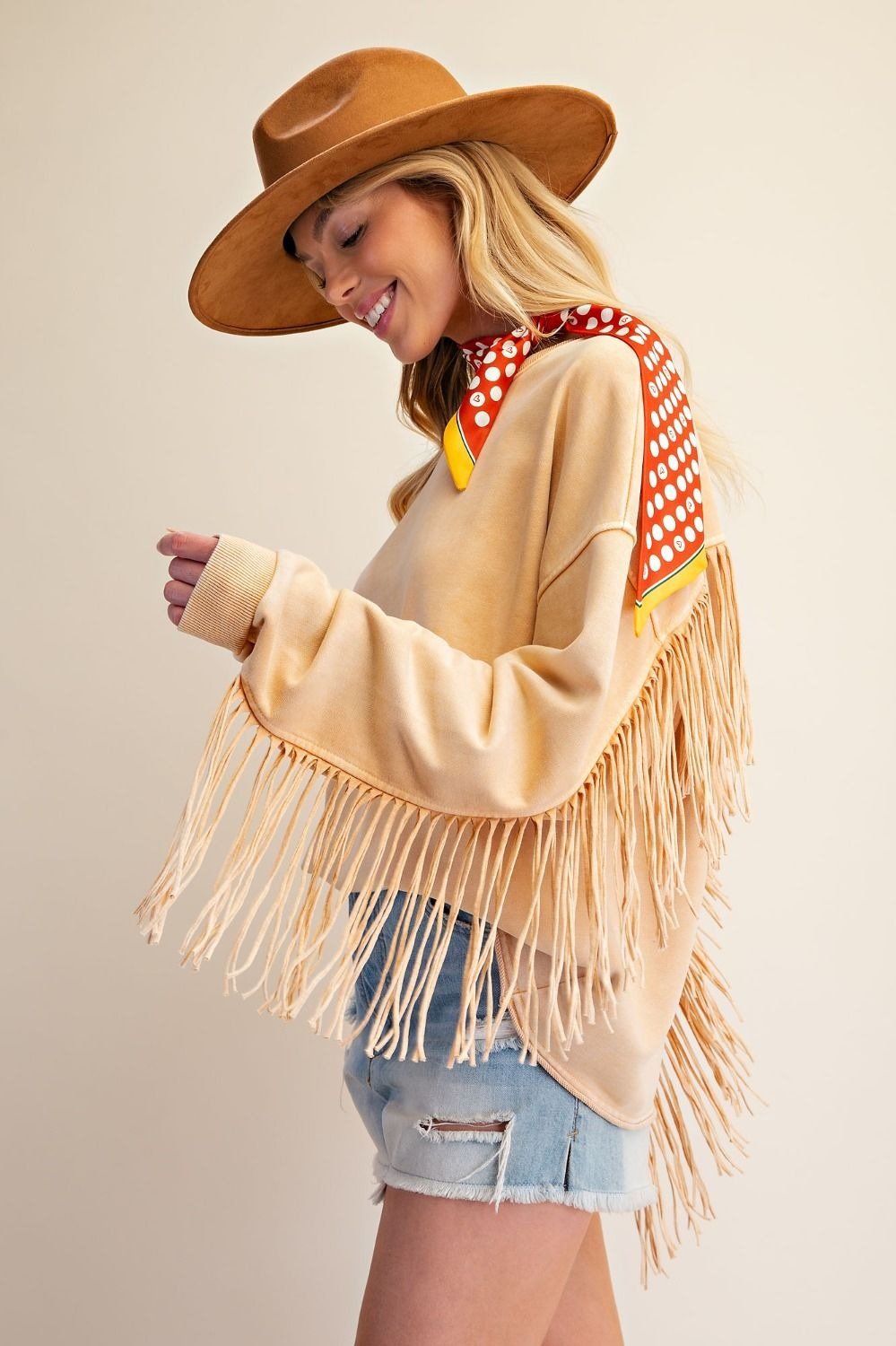 Desert Wind Self Fray Mineral Washed Pullover - Westly