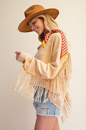 Desert Wind Self Fray Mineral Washed Pullover - Westly