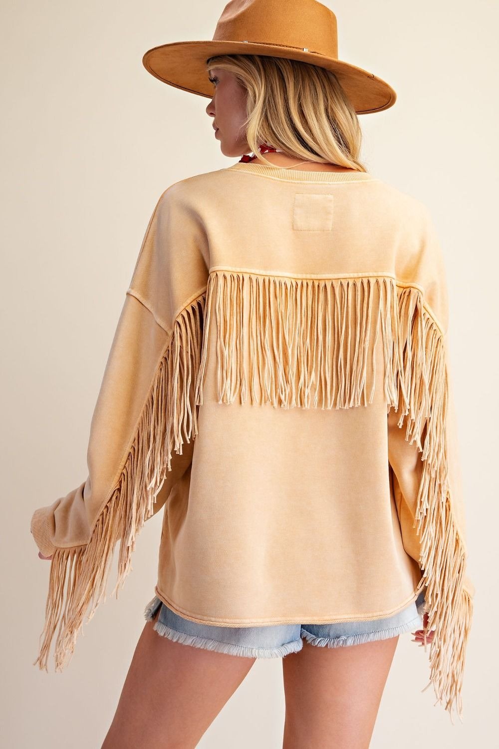Desert Wind Self Fray Mineral Washed Pullover - Westly