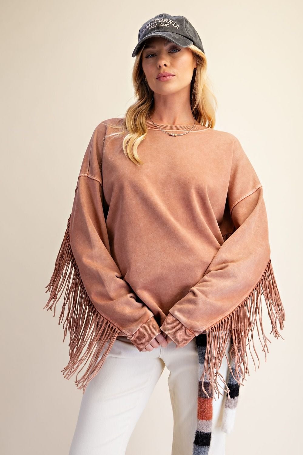 Desert Wind Self Fray Mineral Washed Pullover - Westly