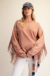 Desert Wind Self Fray Mineral Washed Pullover - Westly