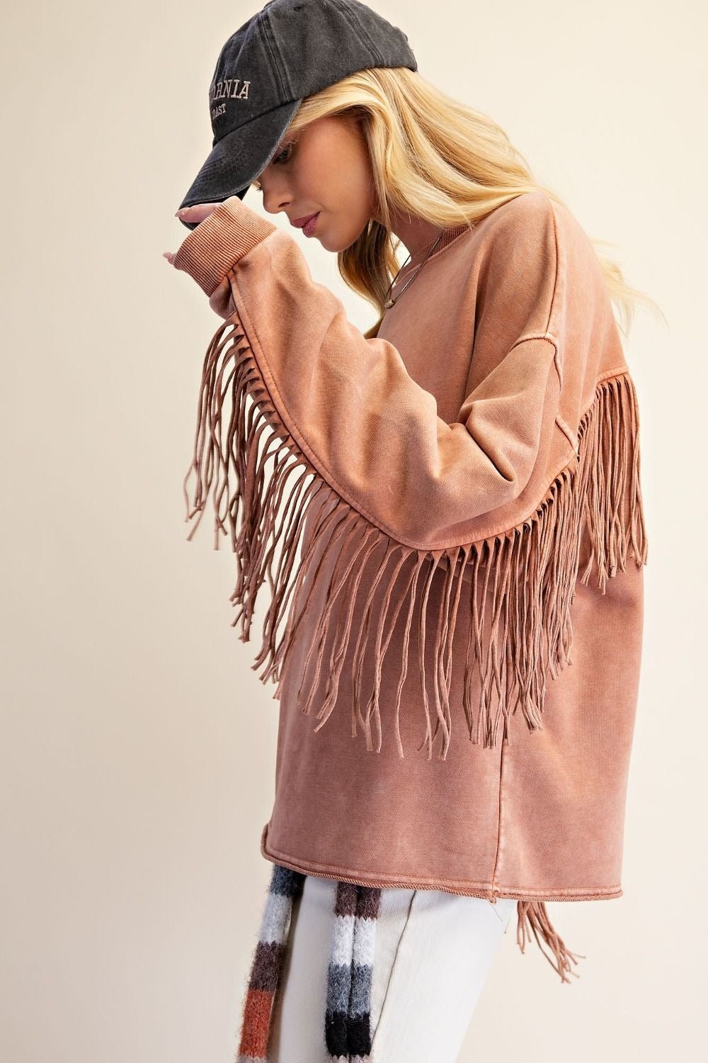 Desert Wind Self Fray Mineral Washed Pullover - Westly