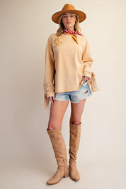 Desert Wind Self Fray Mineral Washed Pullover - Westly