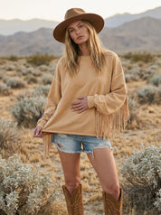 Desert Wind Self Fray Mineral Washed Pullover - Westly
