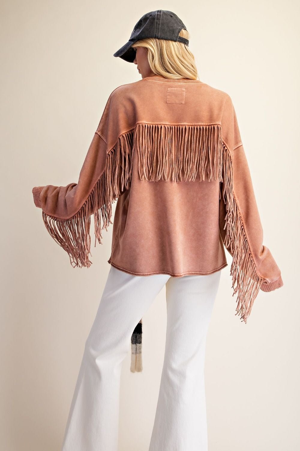 Desert Wind Self Fray Mineral Washed Pullover - Westly