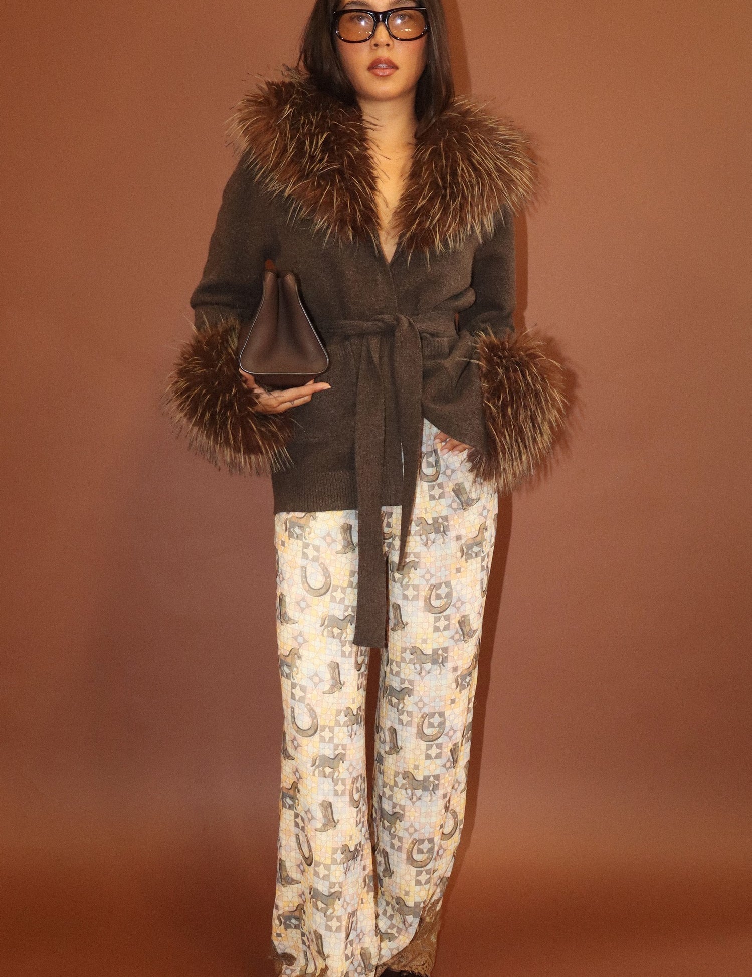 Desperado Western Lace Pants - Saddle Brown