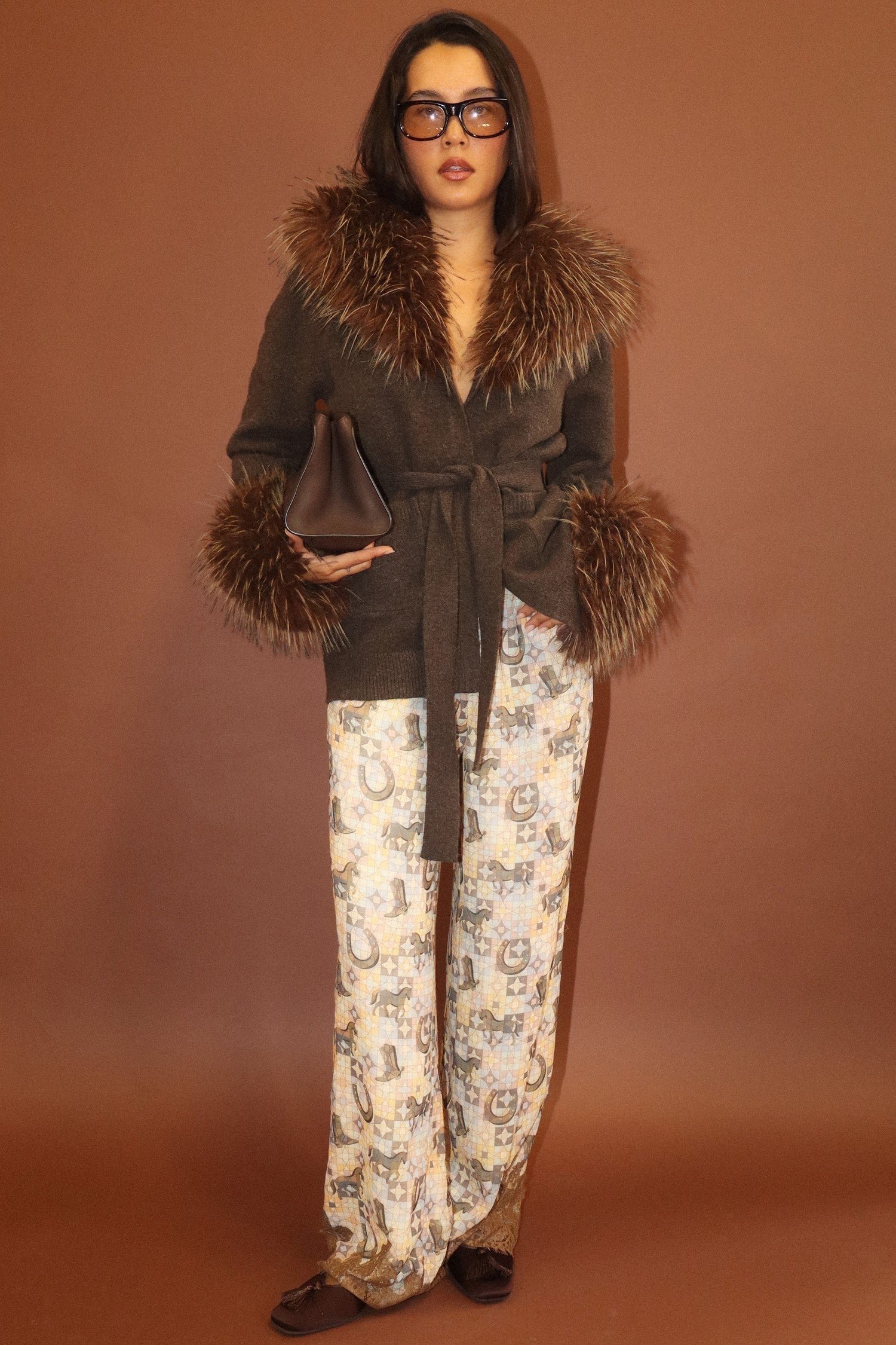 Desperado Western Lace Pants - Saddle Brown