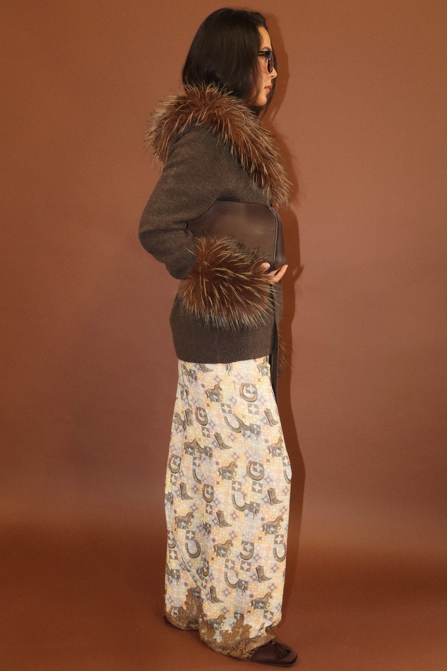 Desperado Western Lace Pants - Saddle Brown