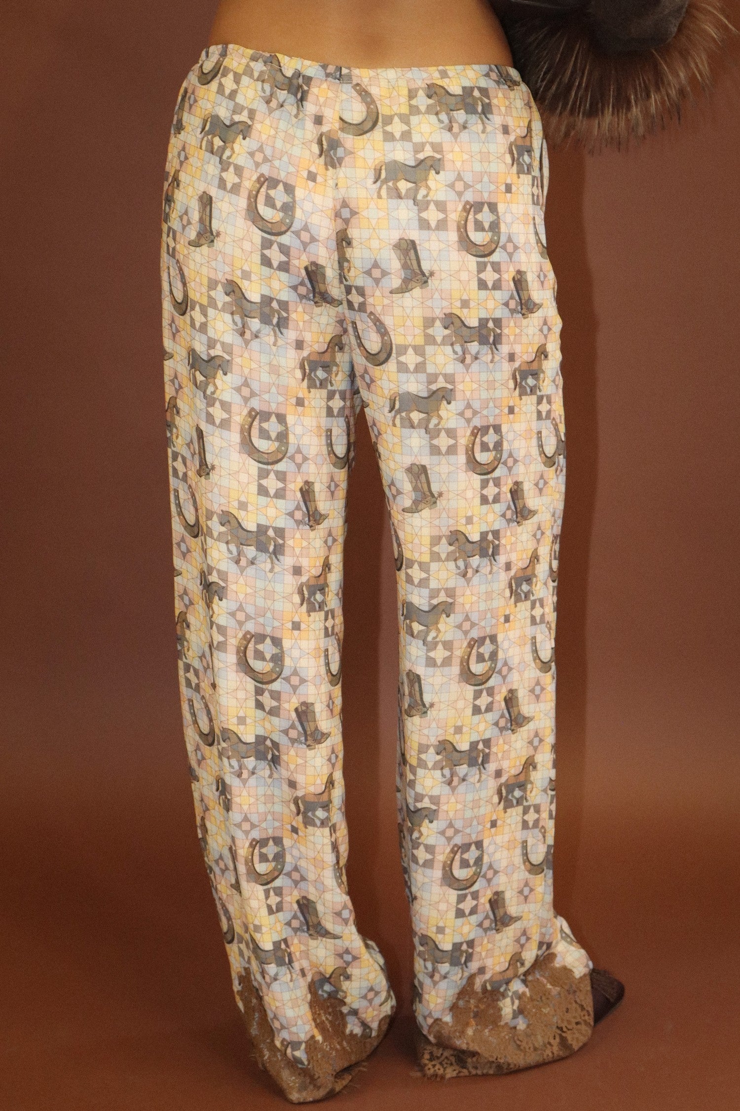 Desperado Western Lace Pants - Saddle Brown