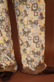 Desperado Western Lace Pants - Saddle Brown