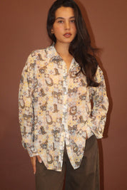 Desperado Western Print Shirt - Saddle Brown