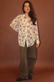 Desperado Western Print Shirt - Saddle Brown
