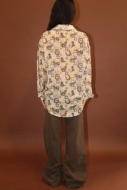 Desperado Western Print Shirt - Saddle Brown