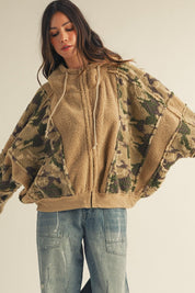 Dillon Camo Sherpa Zip-Up Hoodie - Westly