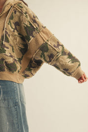 Dillon Camo Sherpa Zip-Up Hoodie - Westly