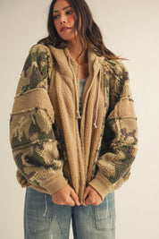 Dillon Camo Sherpa Zip-Up Hoodie - Westly