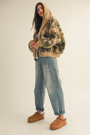Dillon Camo Sherpa Zip-Up Hoodie - Westly