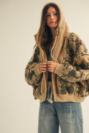 Dillon Camo Sherpa Zip-Up Hoodie - Westly