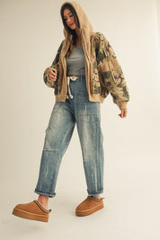 Dillon Camo Sherpa Zip-Up Hoodie - Westly