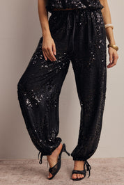 Disco Hour Sequin Bloomer Pants in Black, photo 1