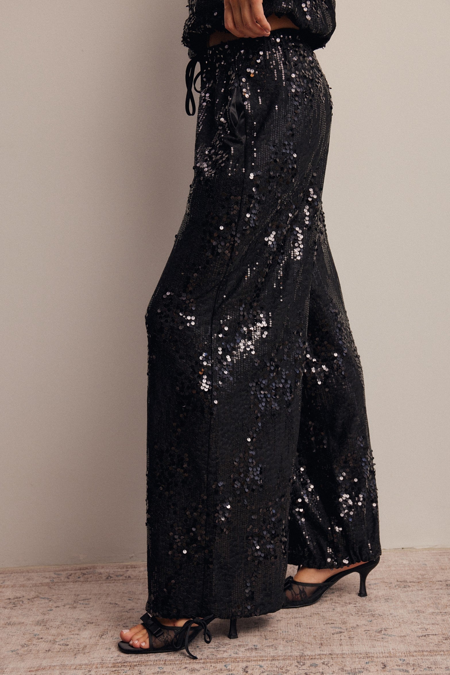 Disco Hour Sequin Bloomer Pants in Black, photo 5
