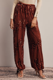 Disco Hour Sequin Bloomer Pants in Brick, photo 2
