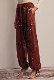 Disco Hour Sequin Bloomer Pants in Brick, photo 6