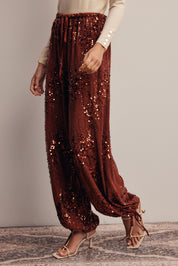 Disco Hour Sequin Bloomer Pants in Brick, photo 7