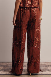 Disco Hour Sequin Bloomer Pants in Brick, photo 11