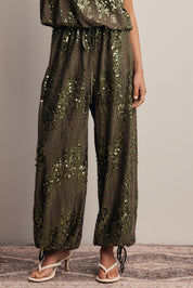 Disco Hour Sequin Bloomer Pants in Olive, photo 2