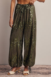 Disco Hour Sequin Bloomer Pants in Olive, photo 3