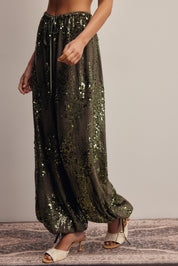 Disco Hour Sequin Bloomer Pants in Olive, photo 6