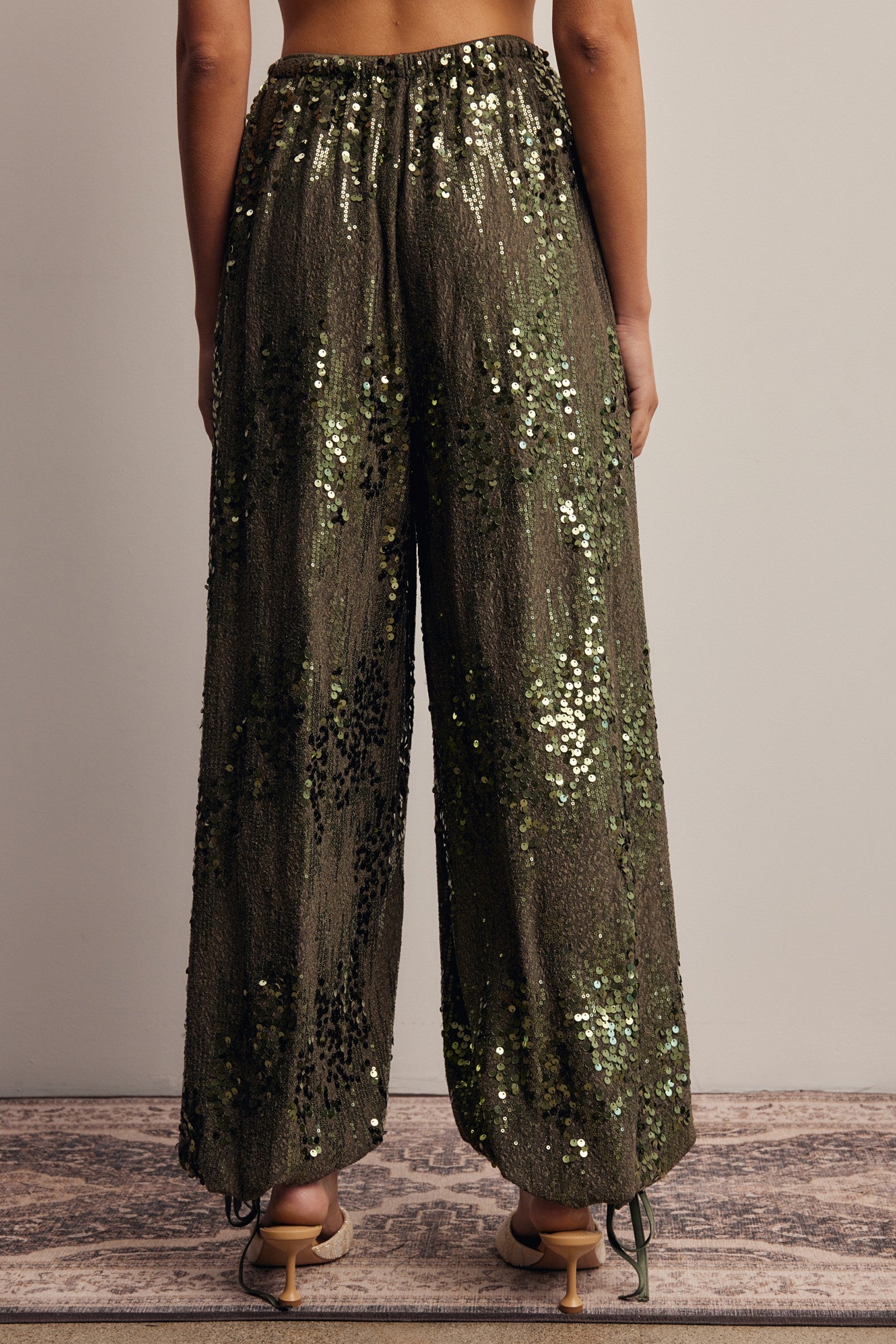 Disco Hour Sequin Bloomer Pants in Olive, photo 7