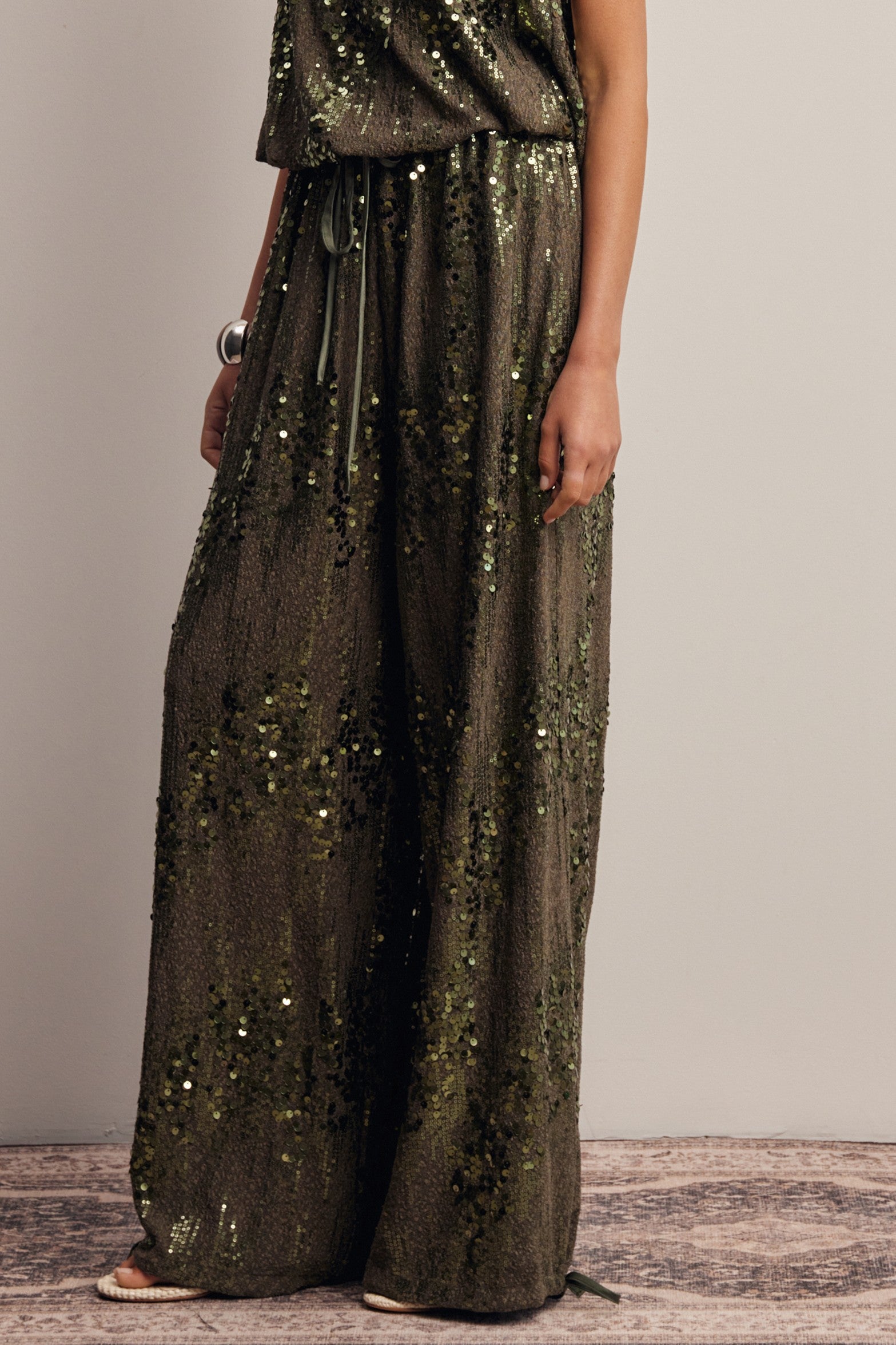 Disco Hour Sequin Bloomer Pants in Olive, photo 10