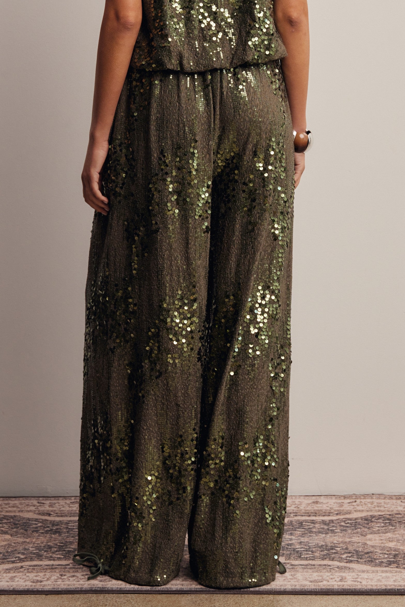 Disco Hour Sequin Bloomer Pants in Olive, photo 11
