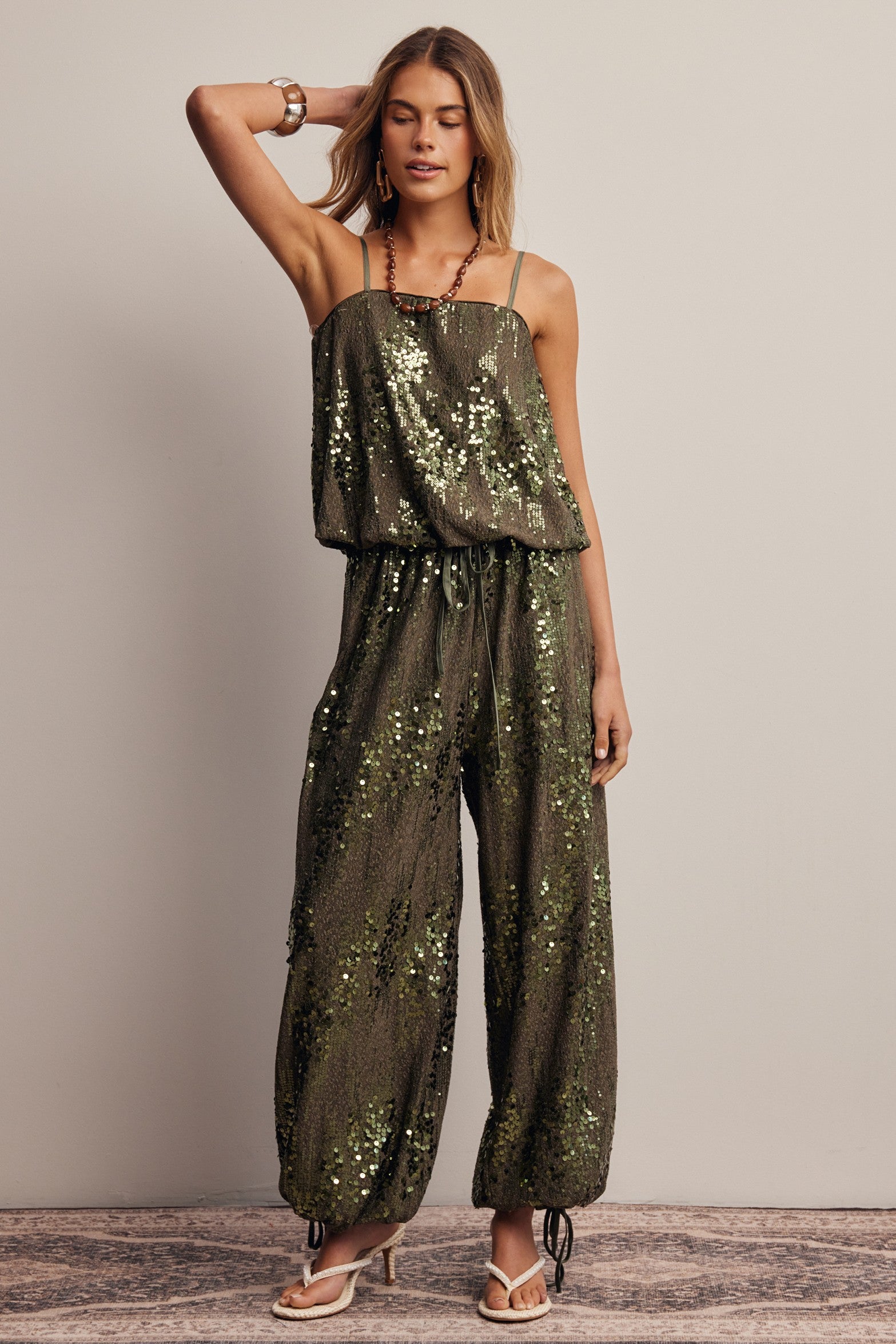 Disco Hour Sequin Bloomer Pants in Olive, photo 12