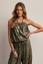 Disco Hour Sequin Bubble Hem Cami - Westly