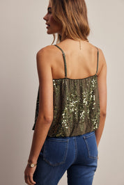 Disco Hour Sequin Bubble Hem Cami - Westly