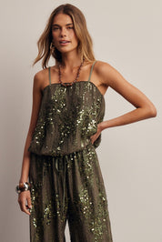 Disco Hour Sequin Bubble Hem Cami - Westly