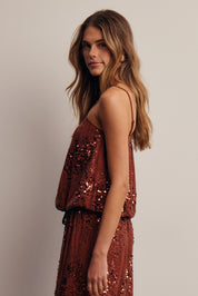 Disco Hour Sequin Bubble Hem Cami - Westly