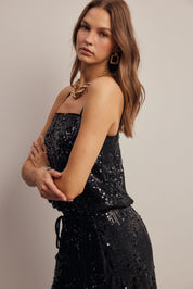 Disco Hour Sequin Bubble Hem Cami - Westly