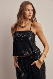 Disco Hour Sequin Bubble Hem Cami - Westly