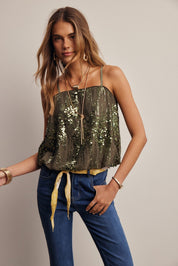 Disco Hour Sequin Bubble Hem Cami - Westly