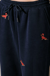 Dog Days Embroidered Dachshund Sweatpants - Westly